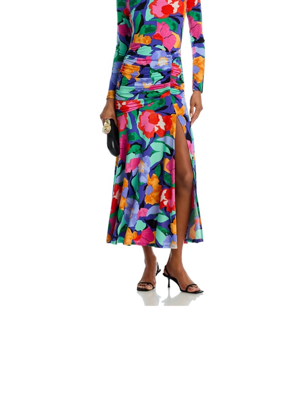 Aqua Jersey Slit Maxi dress - Exclusive